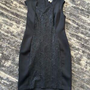 #63 Calvin Klein Black Textured Mini Dress